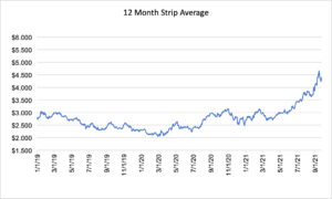 12 month strip for natural gas September 23 2021 report