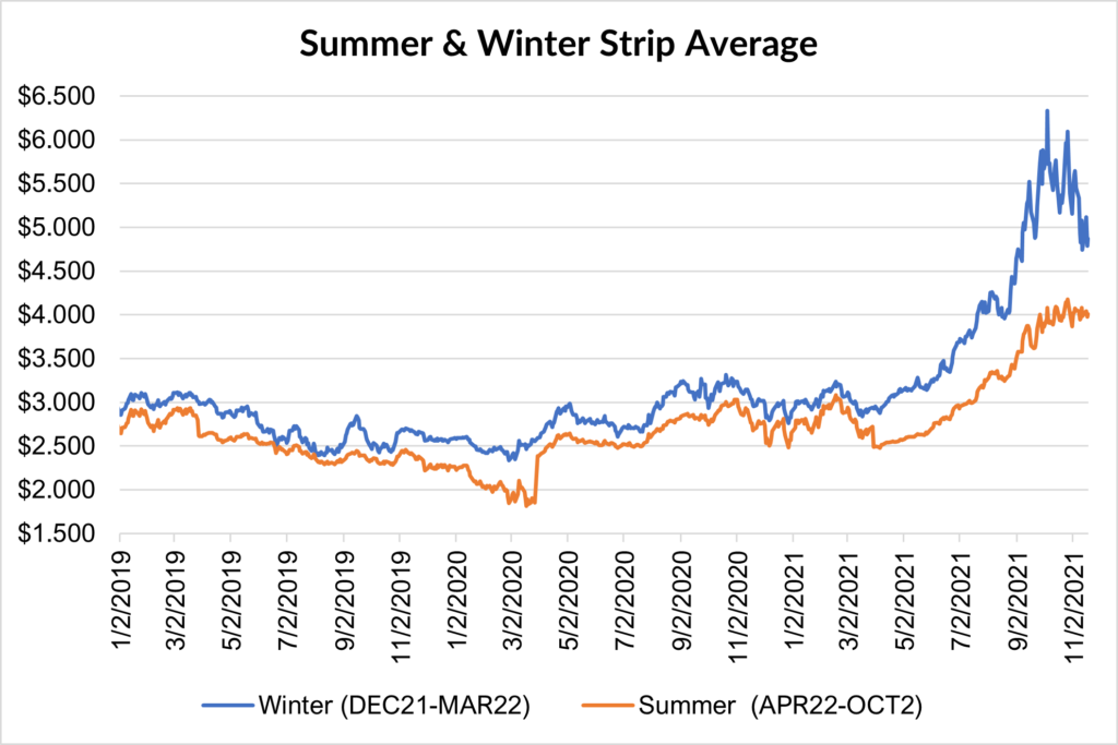 seasonal strip for natural gas November 18 2021 report